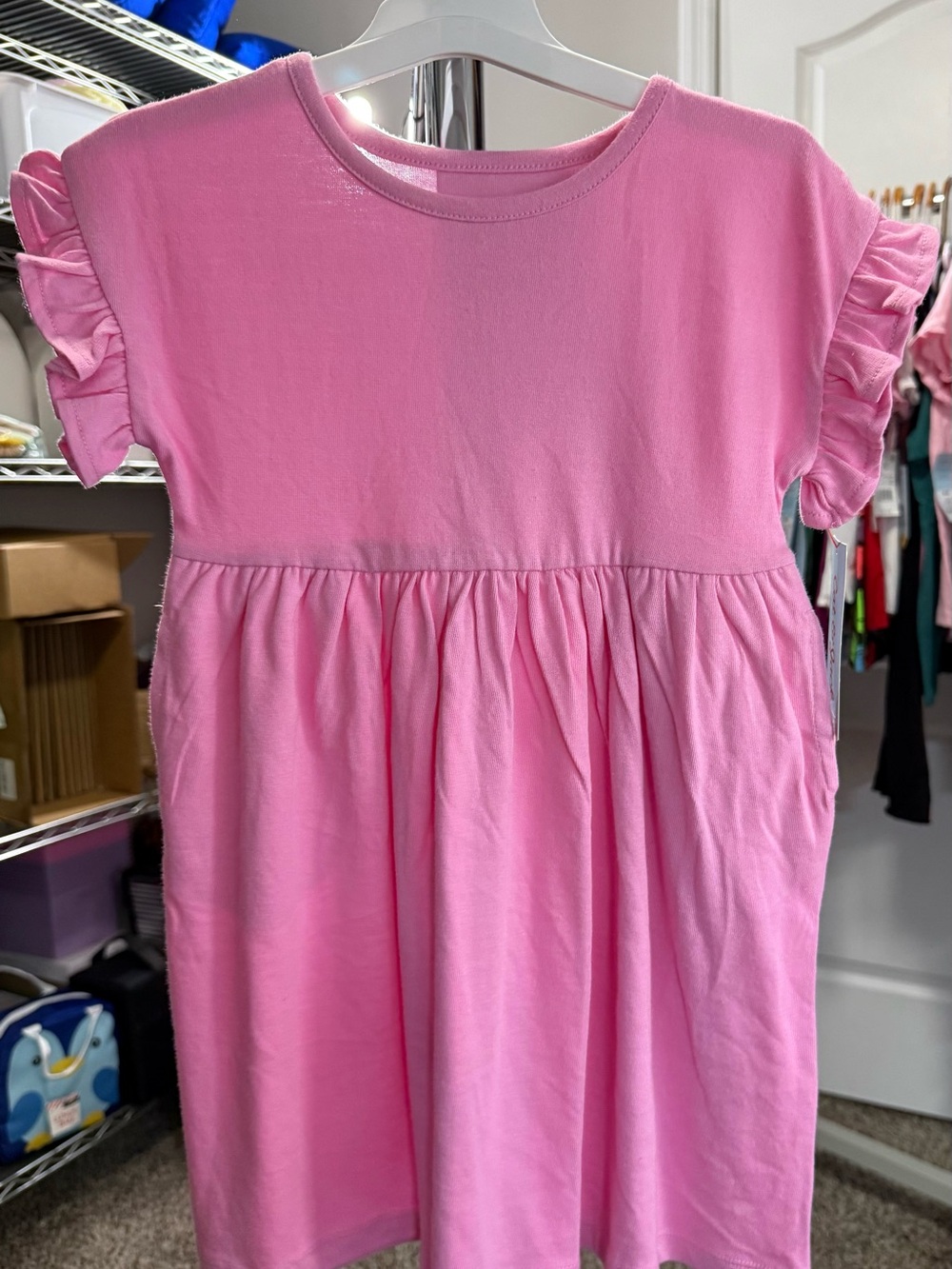 Cat & Jack Pink Ruffle Sleeve Casual Dress